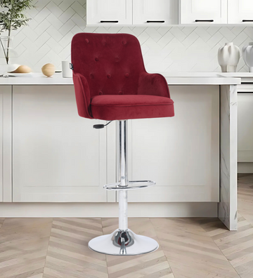 Ettorez Meteor Solid Steel Bar and counter stool Ruby