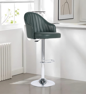 Ettorez Orbit Solid Steel Bar and counter stool Emerald