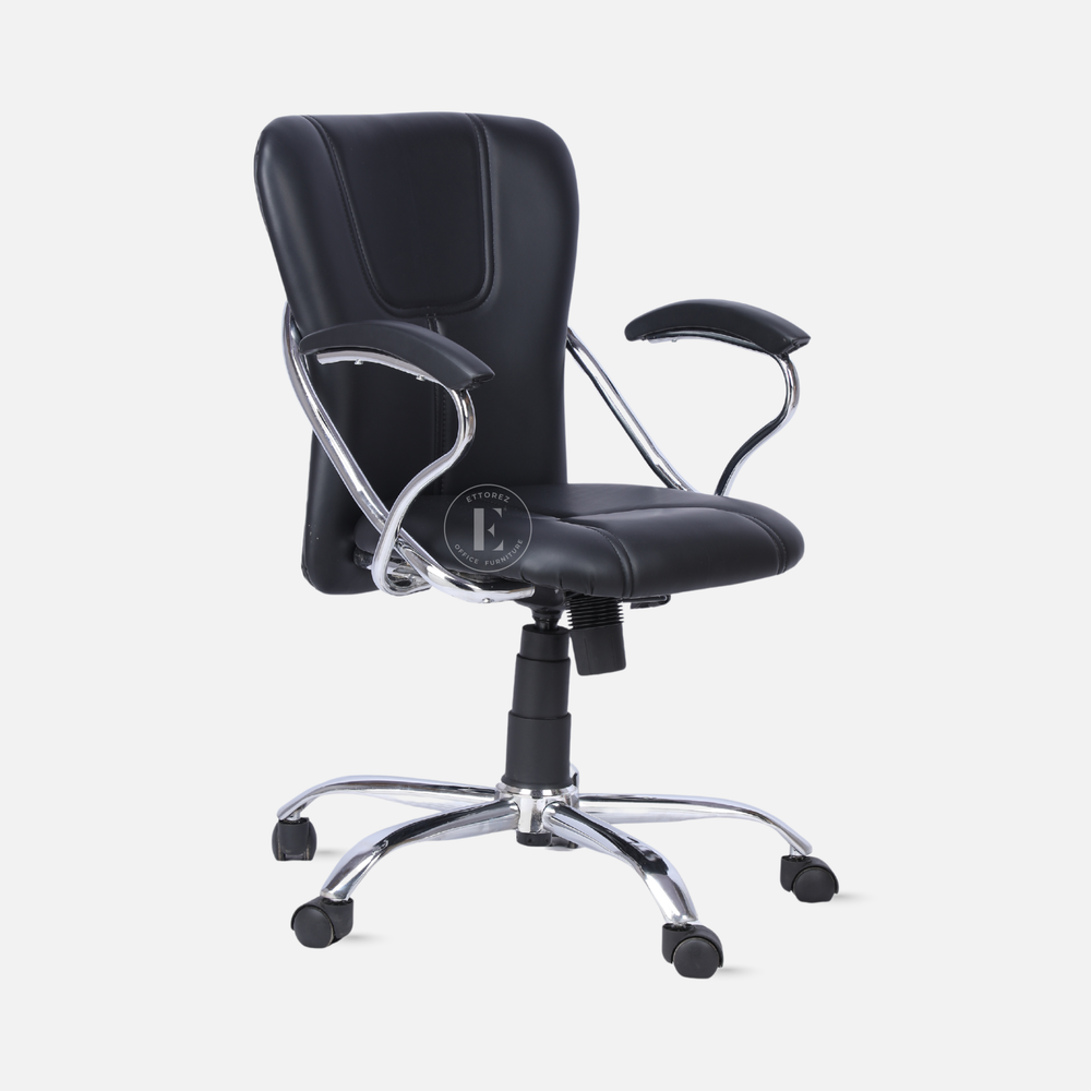 Ettorez A Star Low  Back Leatherette Office Chair trending-Black