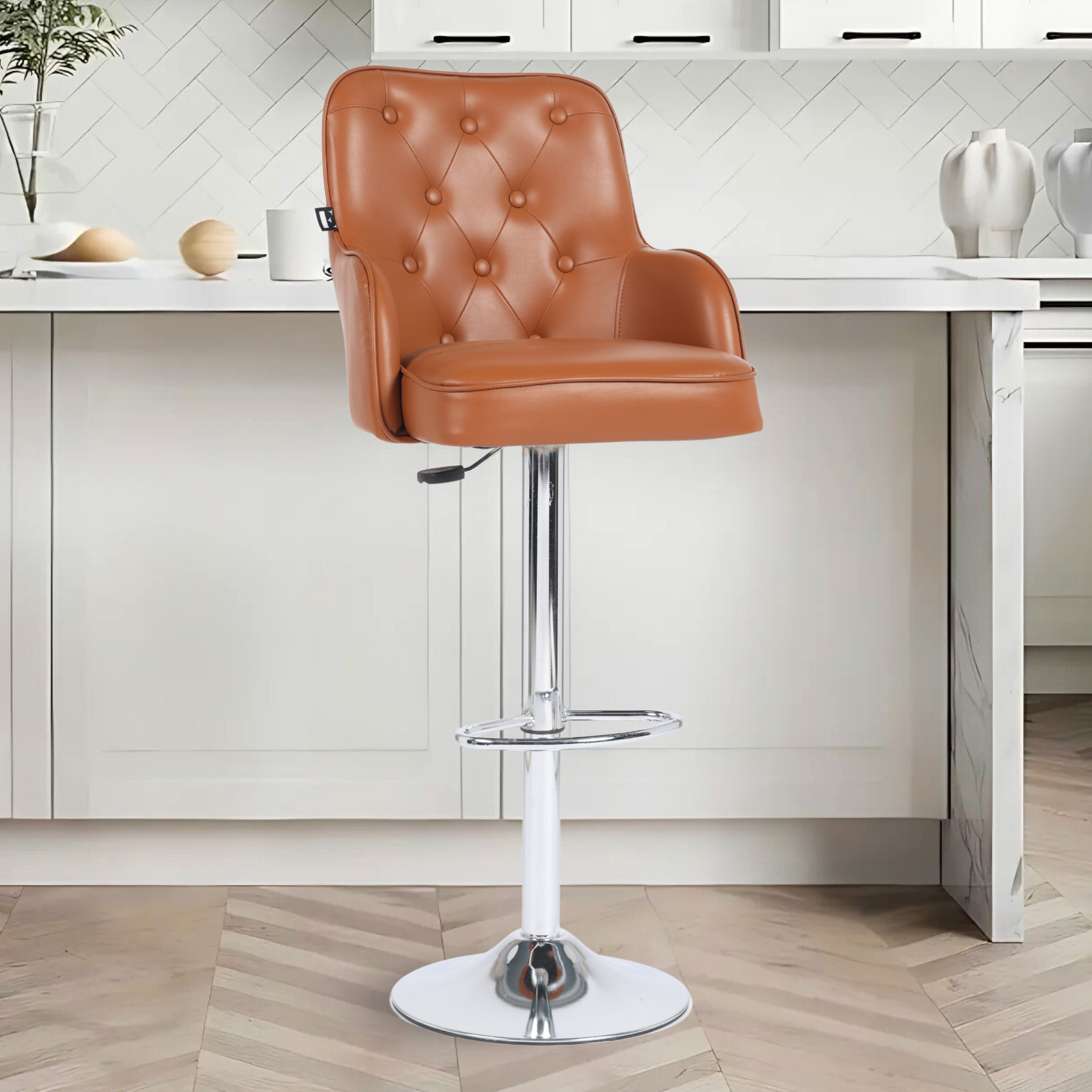 Ettorez Meteor Solid Steel Bar and counter stool Tan