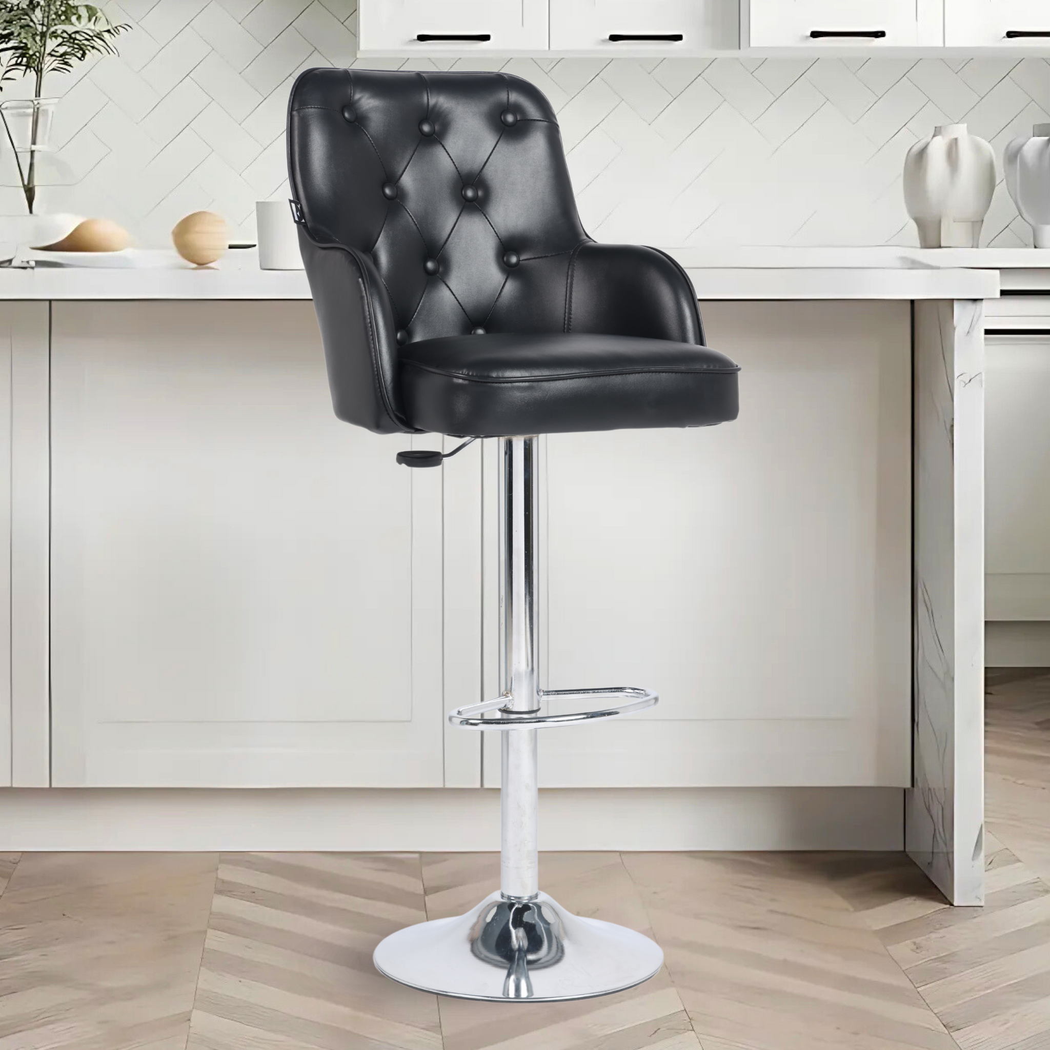 Ettorez Meteor Solid Steel Bar and counter stool Black