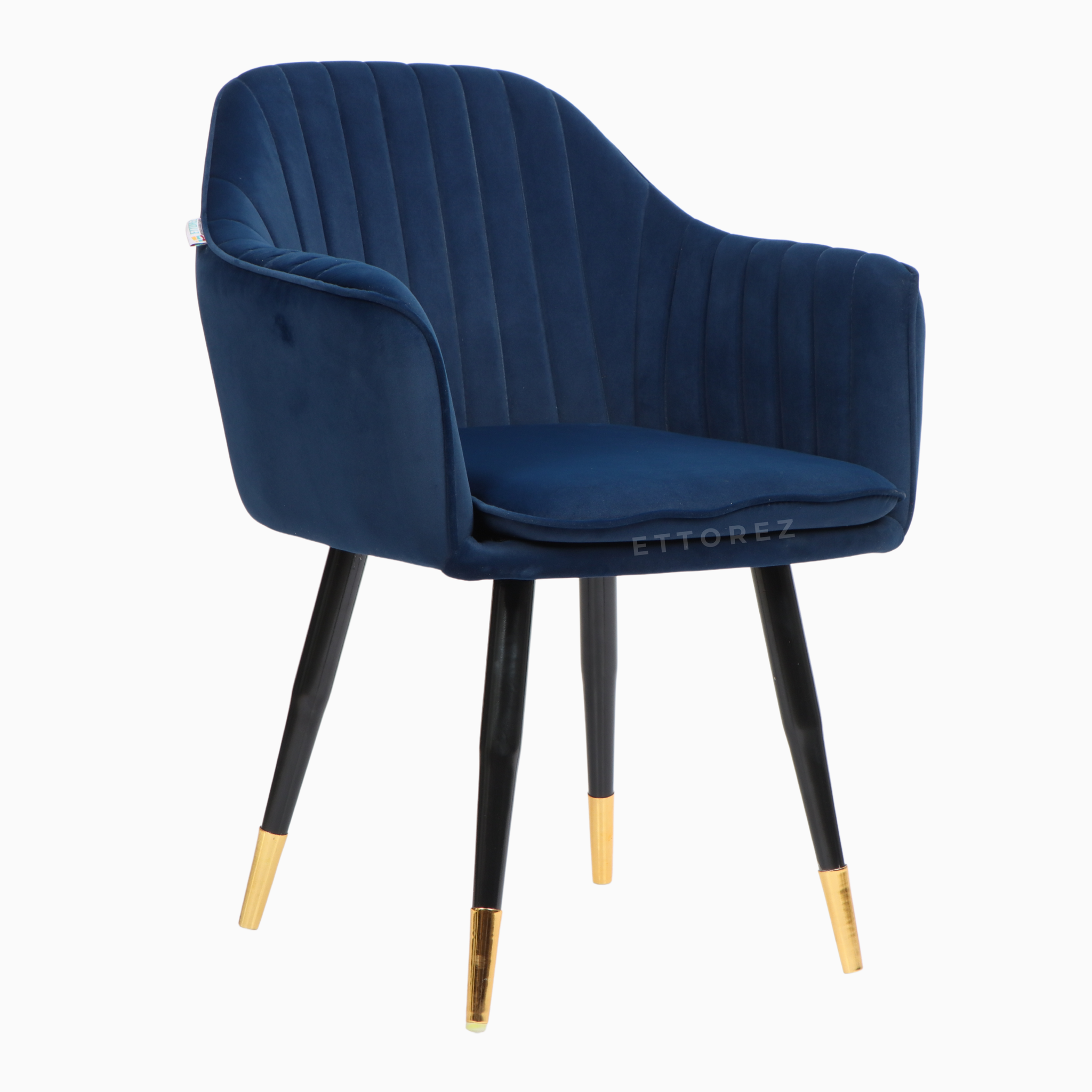 Ettorez LOTUS-ROYAL BLUE Modern/Unique Bedroom Accent Chair