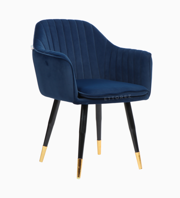 Ettorez LOTUS-ROYAL BLUE Modern/Unique Bedroom Accent Chair