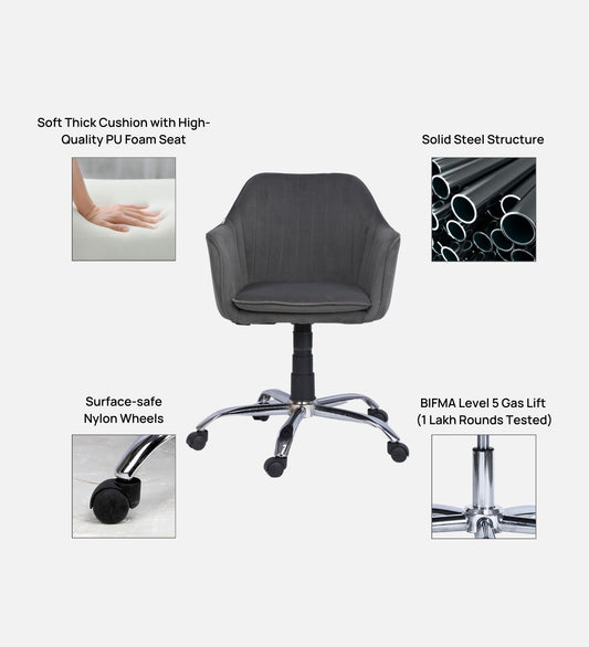 Ettorez Glory Grey Modern/Unique Bedroom Office Chair
