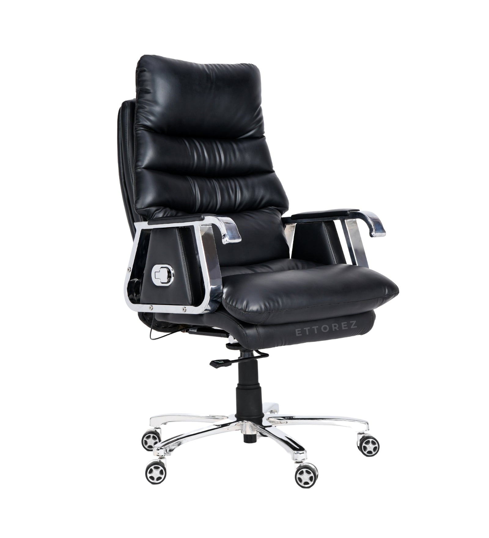 Ettorez FORTUNA High Back Ultra Premium Leatherette Office Chair- Black - Main Image