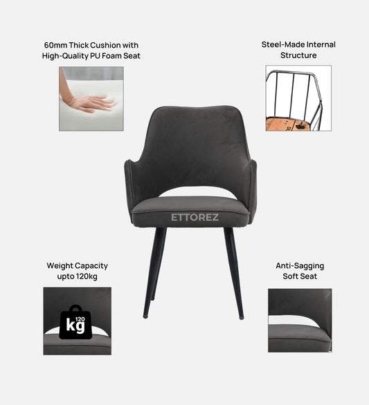 Ettorez ELEGANCE-GREY Modern/Unique Bedroom Accent Chair