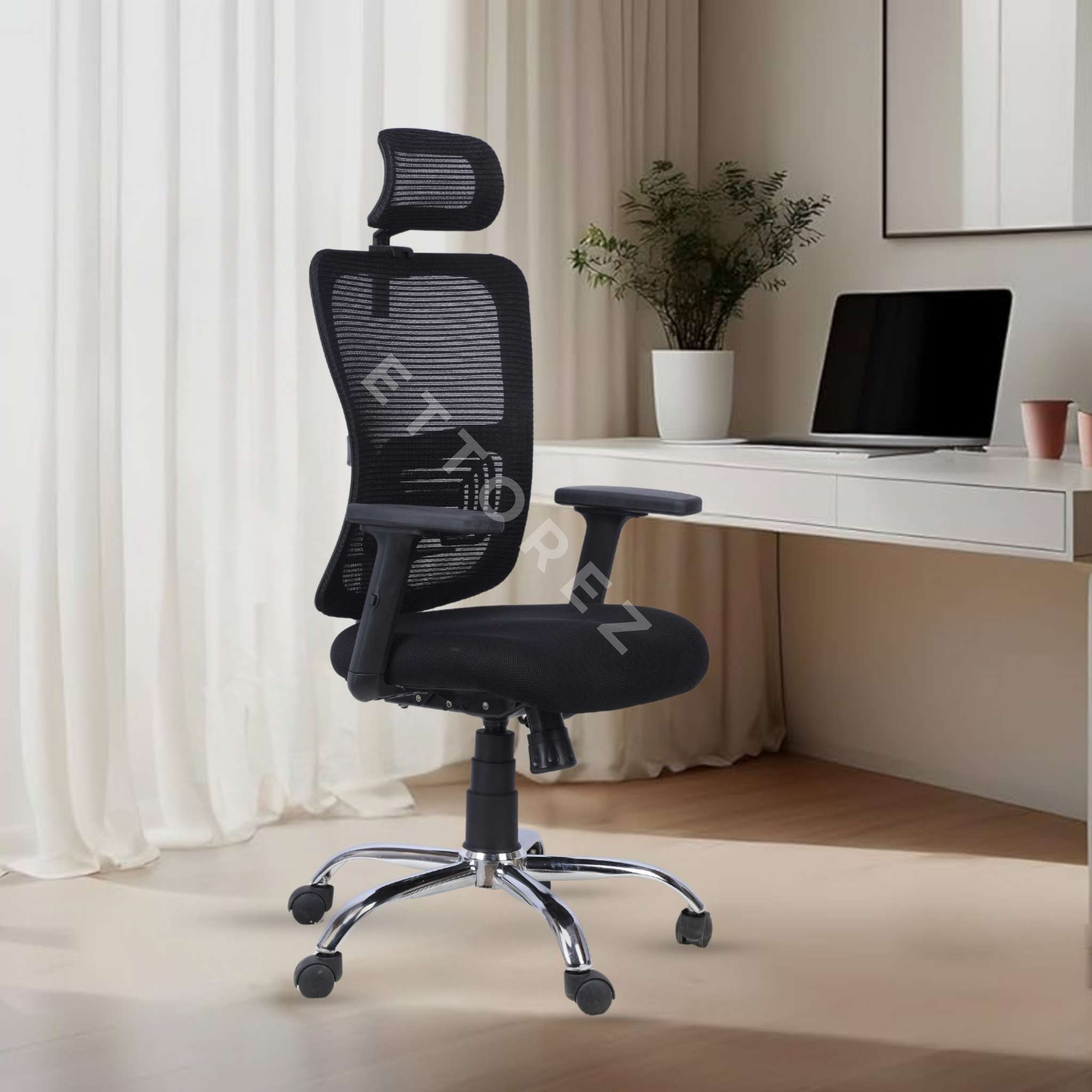 Ettorez Align-Pro Ergonomic Office Chair Black- Black