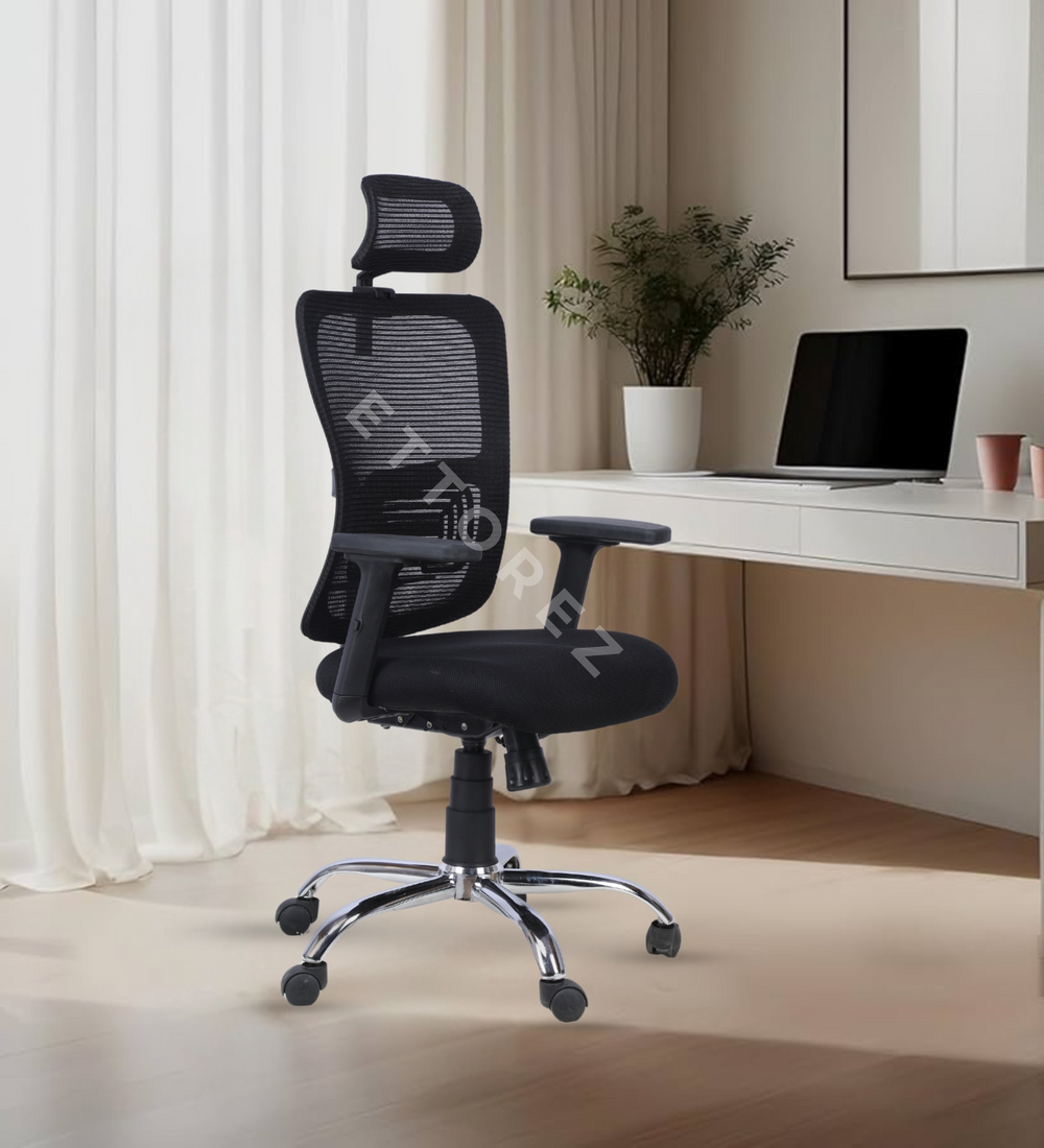 Ettorez Align-Pro Ergonomic Office Chair Black- Black