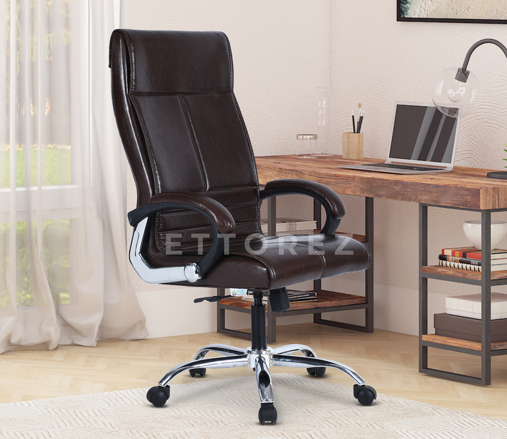 Ettorez AMAZE HB BROWN Premium Leatherette High Back Chair