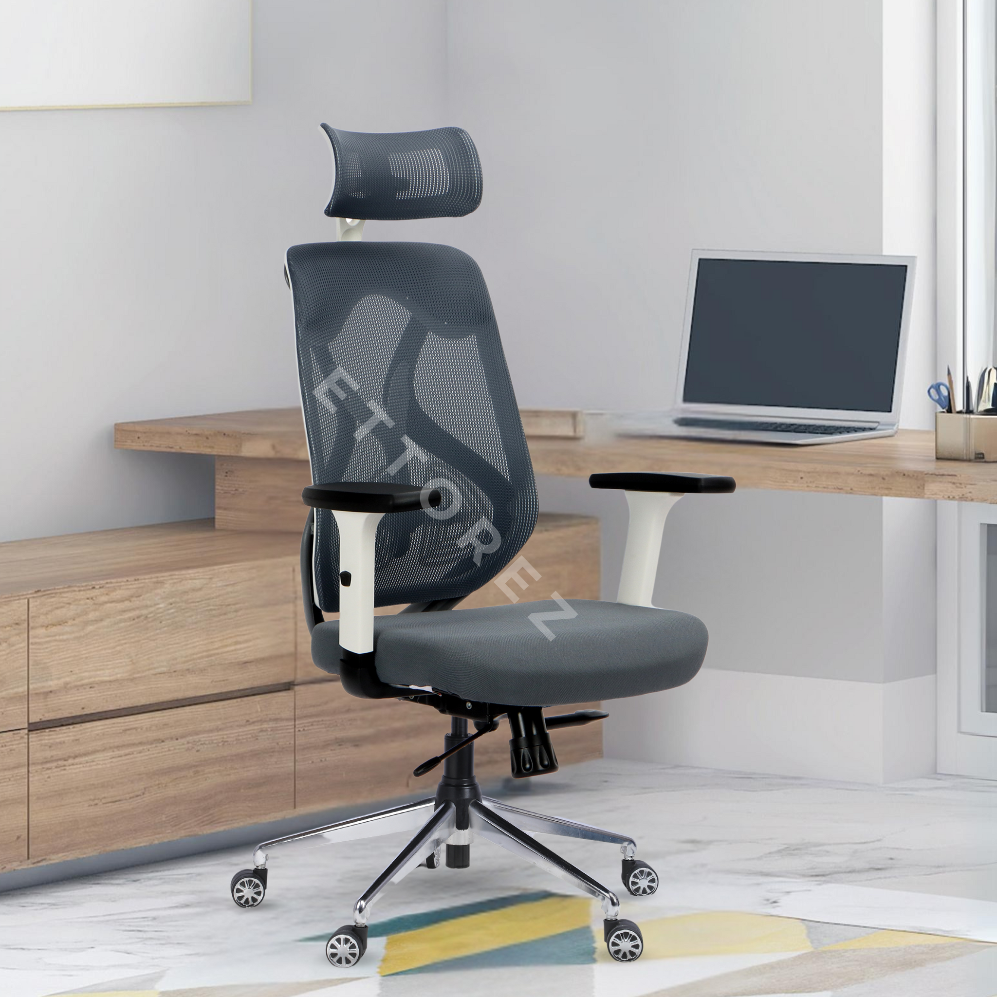 Ettorez BUTTERFLY WHITE High Back Ergonomic Mesh Office Chair