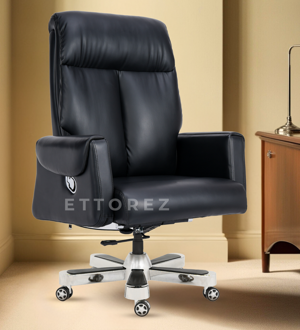 Ettorez Endeavour Black High Back Leatherette Office Chair