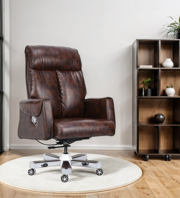 Ettorez Endeavour Brown High Back Leatherette Office Chair