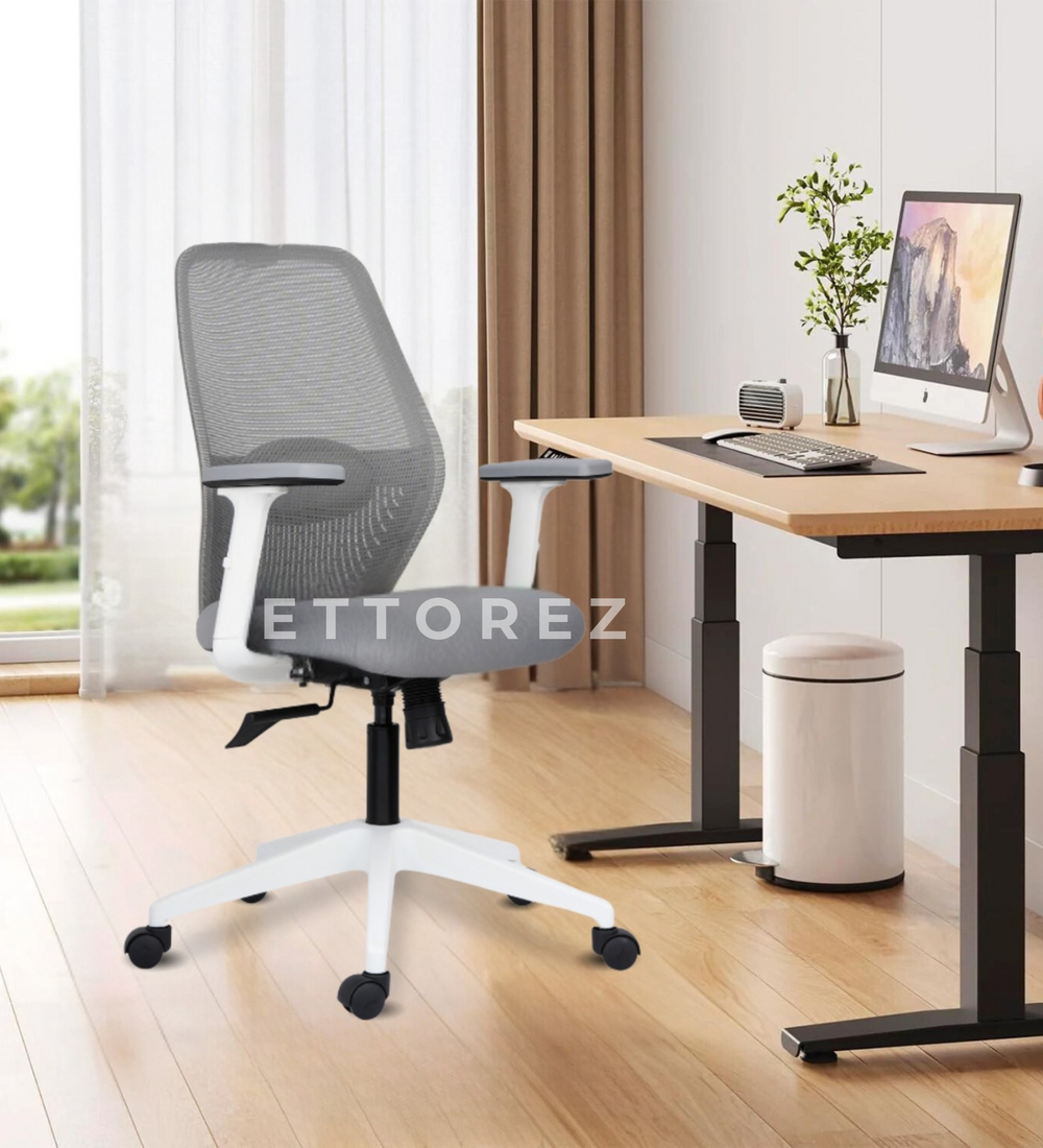 Ettorez Wave mid  Ergonomic Office Chair- Grey