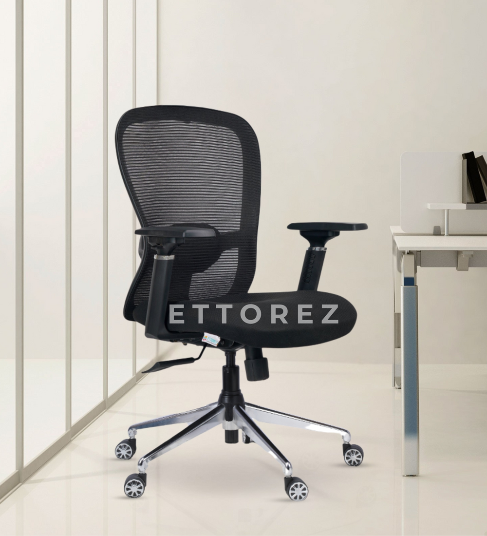 Ettorez HECTOR Mid  Back Mesh Office Chair With Hanger