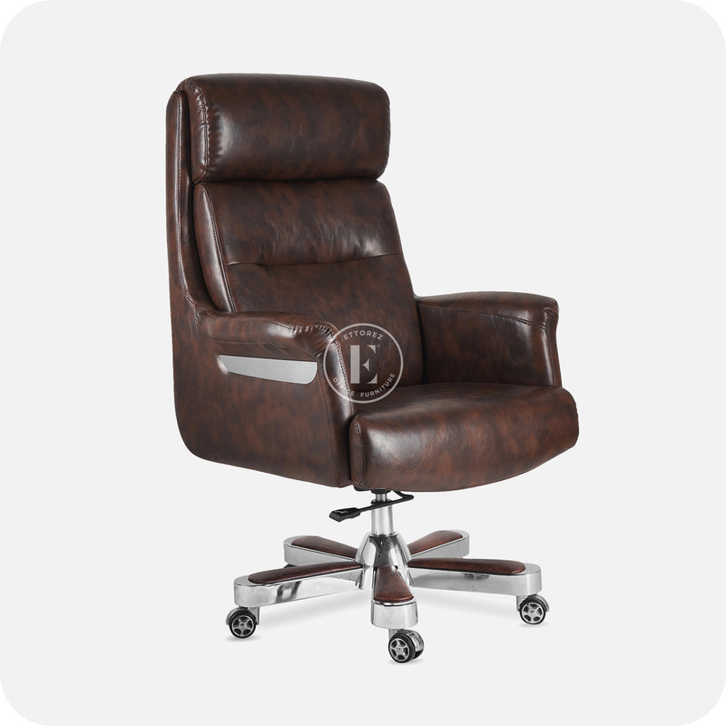 Ettorez GOLD Premium High Back Leatherette Boss Chair