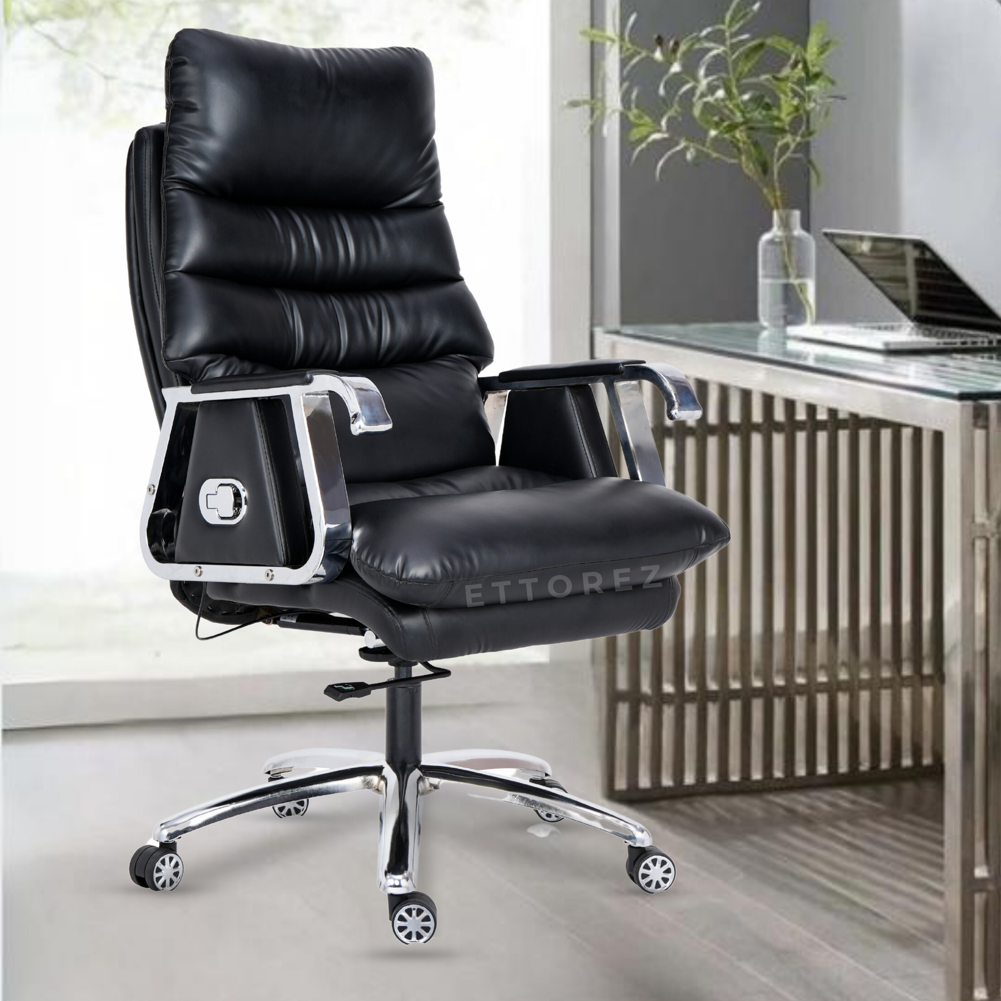 Ettorez FORTUNA High Back Ultra Premium Ergonomic Office Chair- Black