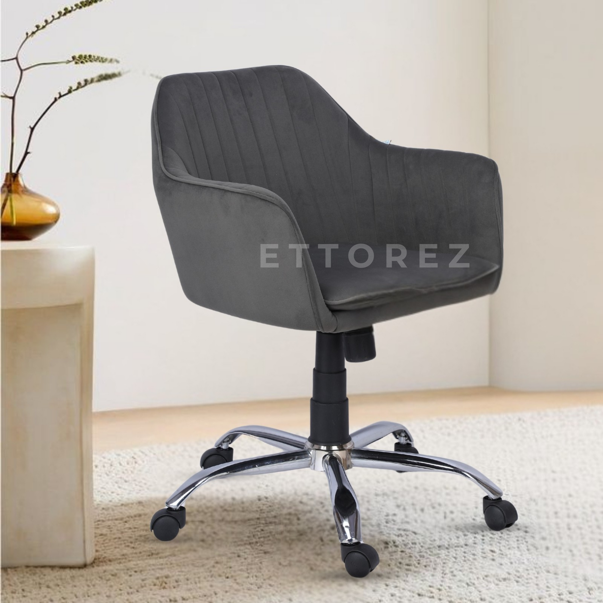 Ettorez Glory Grey Modern/Unique Bedroom Office Chair