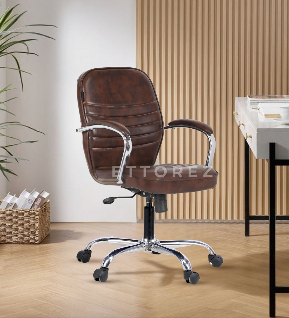Ettorez Oyster Low Back Leatherette Office Chair
