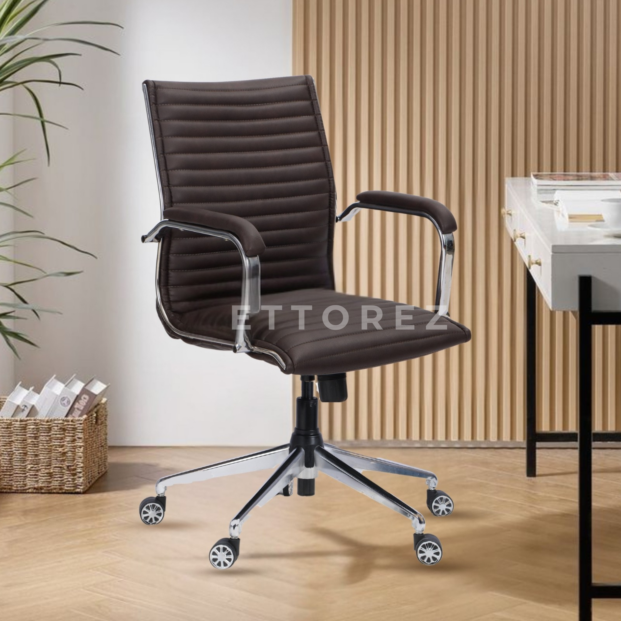 Ettorez DELIGHT-LB Brown Leatherette Director Office Chair