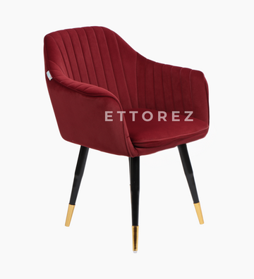 Ettorez LOTUS-WINE/MEHROON Modern/Unique Bedroom Accent Chair