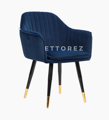 Ettorez LOTUS-ROYAL BLUE Modern/Unique Bedroom Accent Chair