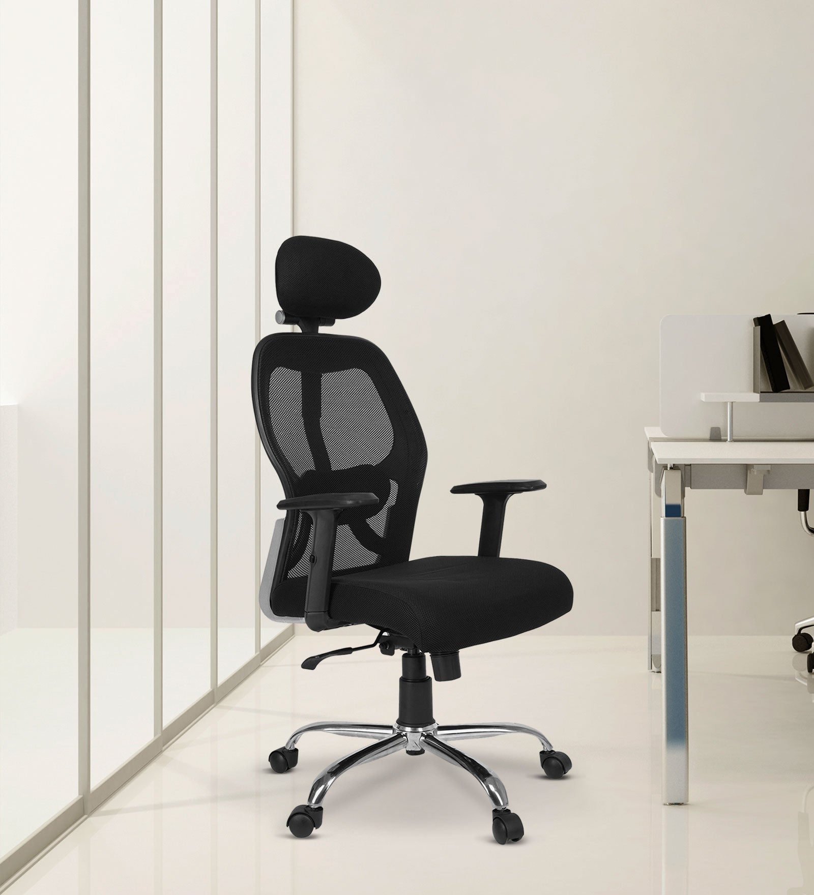 Ettorez MATT NR High Back Mesh Office Chair with Headrest and Lumbar Support