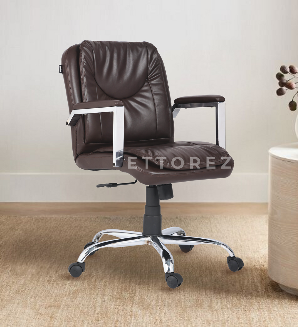 Ettorez Magnet  Ultra Premium Leatherette Office Chair- Brown