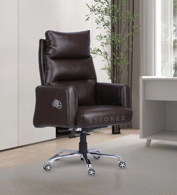 Ettorez Martian Coffee Brown High Back Leatherette Office Chair