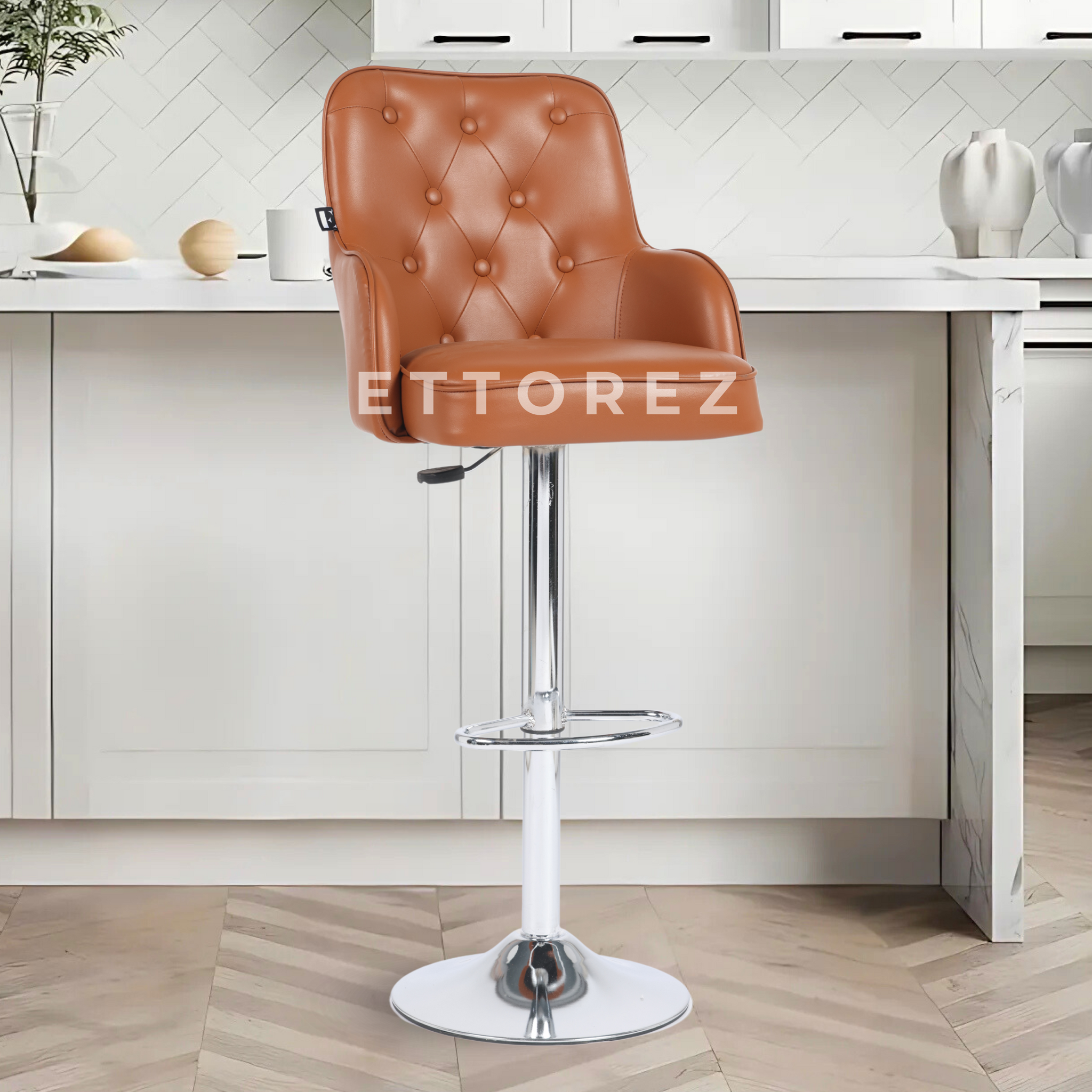 Ettorez Meteor Solid Steel Bar and counter stool Tan