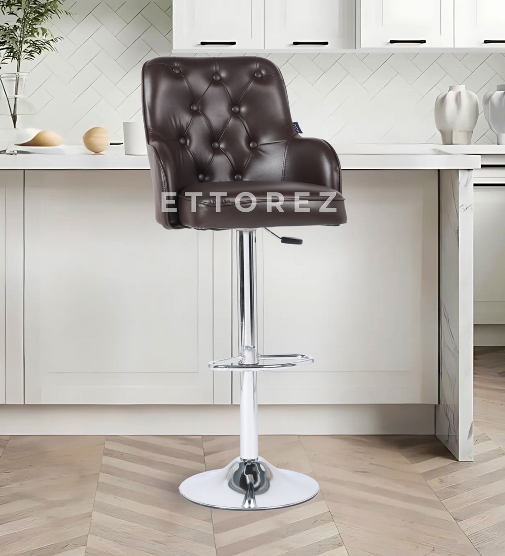 Ettorez Meteor Solid Steel Bar and counter stool Brown