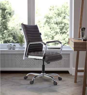 Ettorez  GLOBAL LB Stylish Sleek Leatherette Office Chair- Brown