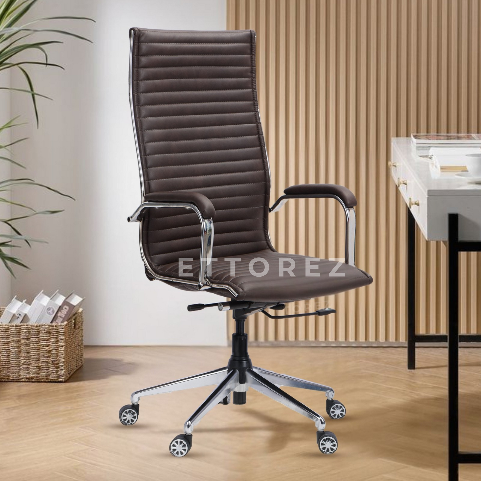 Ettorez DELIGHT-HB Brown Leatherette Director Office Chair