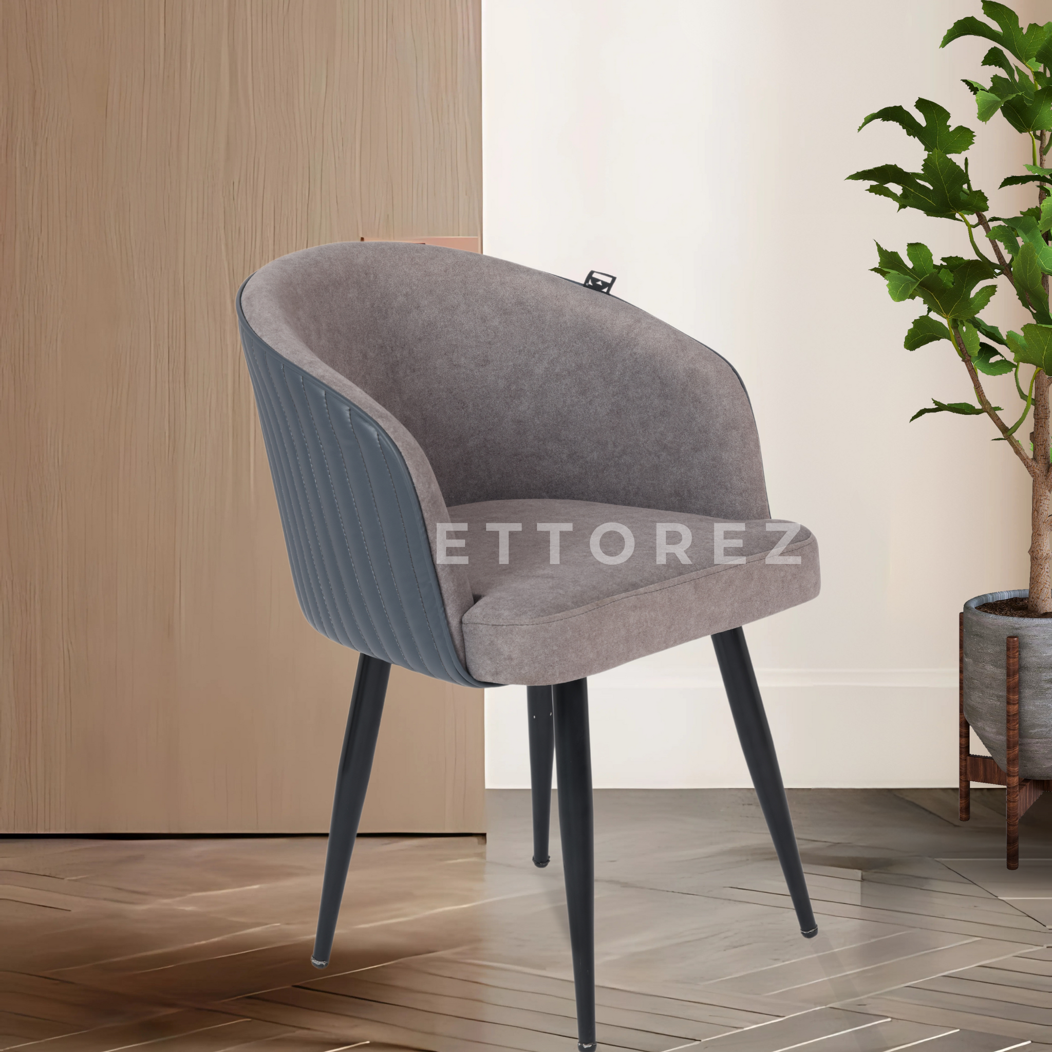 Ettorez Nest Grey and Grey Modern/Unique Bedroom Accent Chair