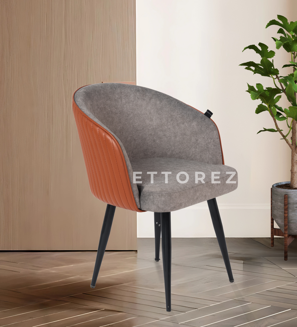 Ettorez Nest Gray and Tan Modern/Unique Bedroom Accent Chair