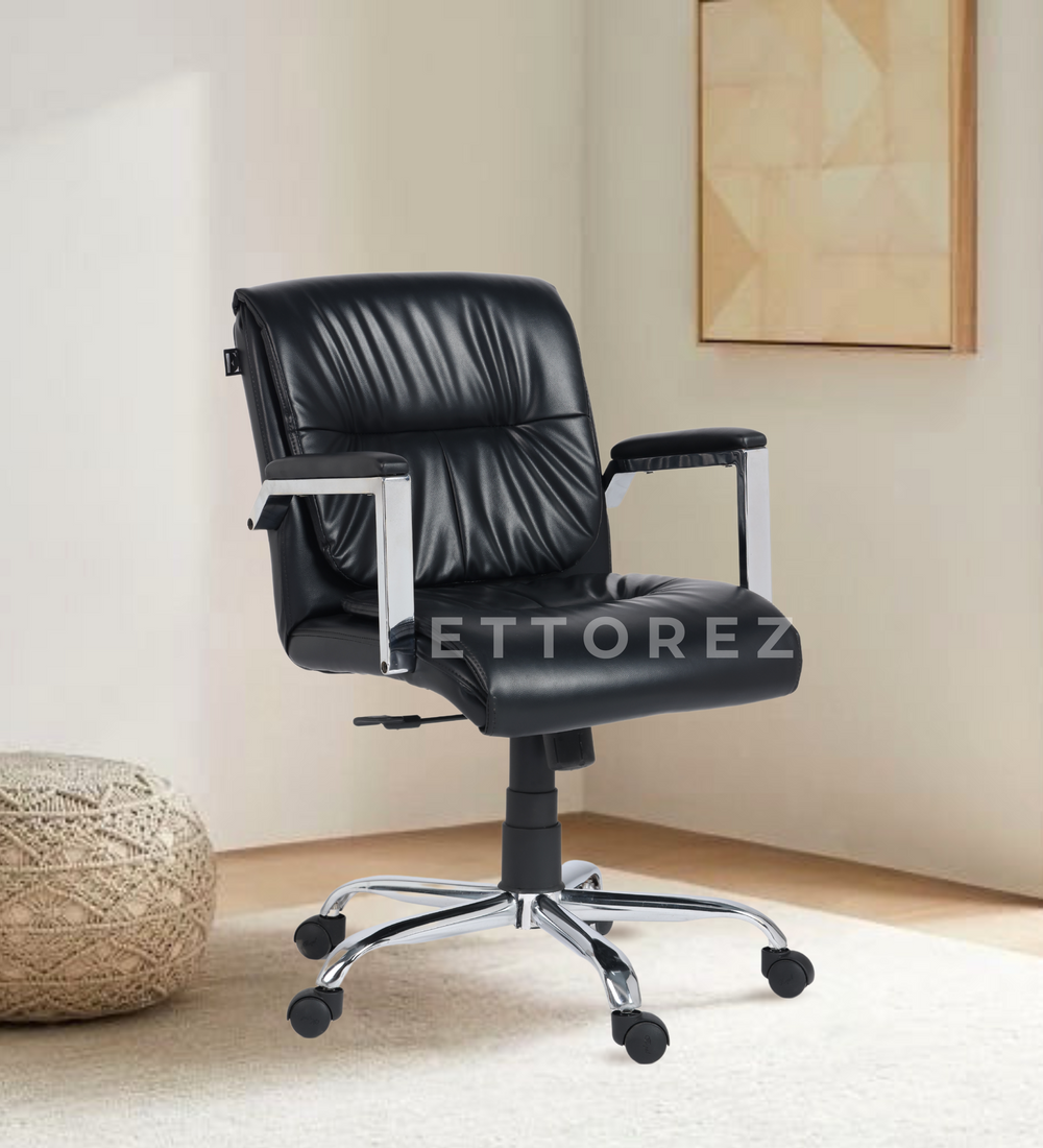Ettorez Nova Ultra Premium Leatherette Office Chair- Black