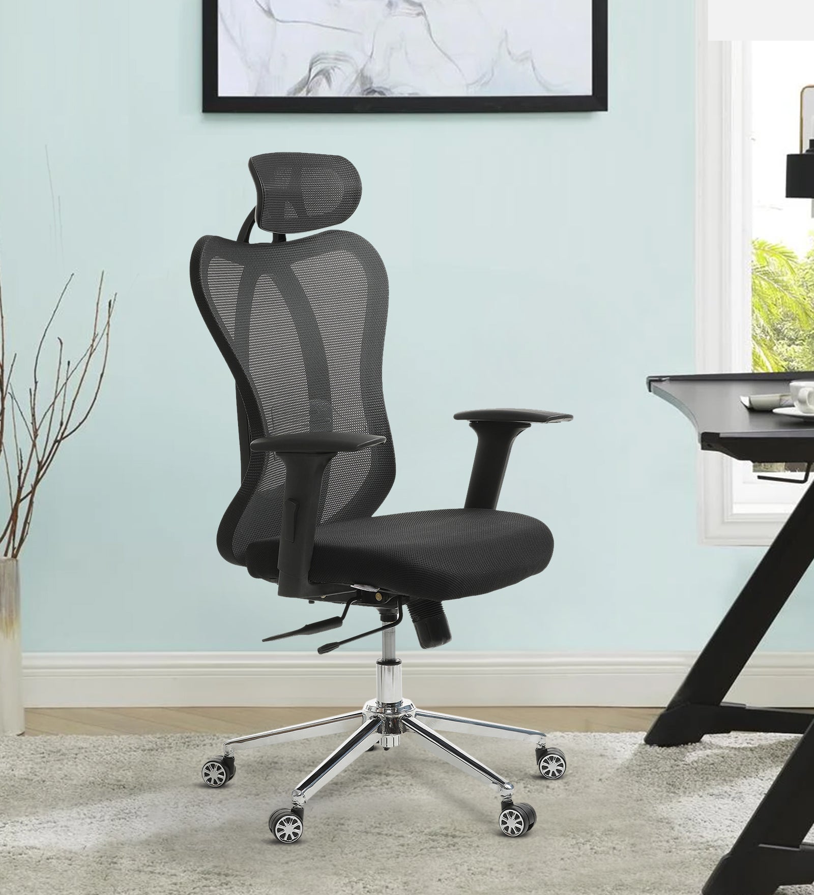 Ettorez OVAL High Back Premium Mesh Black Ergonomic Chair