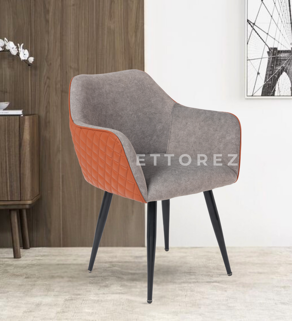 Ettorez Rigel Grey and Tan Modern/Unique Bedroom Accent Chair