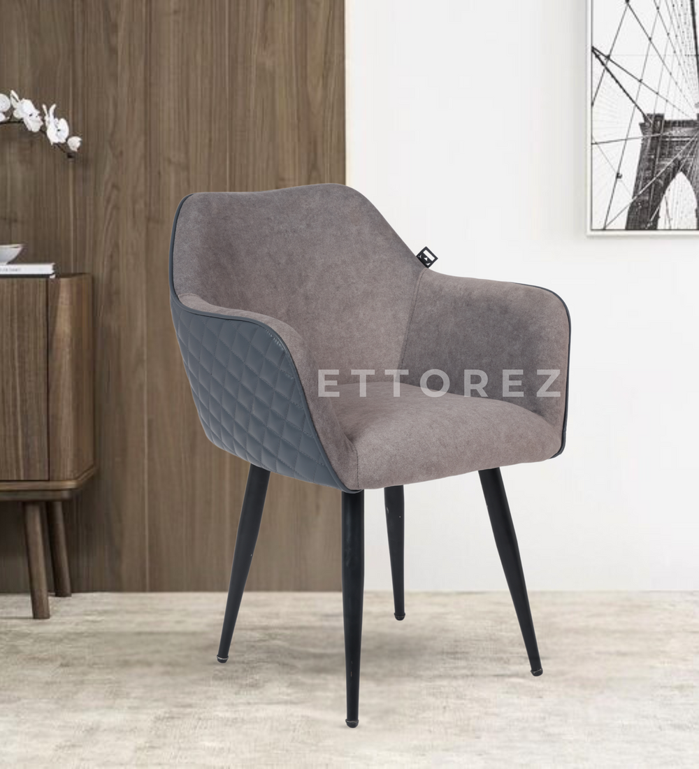 Ettorez Rigel Grey and Grey Modern/Unique Bedroom Accent Chair