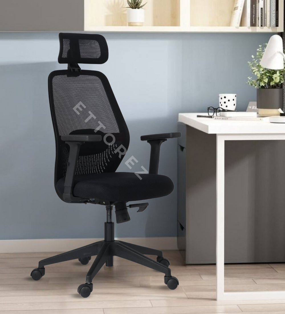Ettorez Wave Ergonomic Office Chair- Black