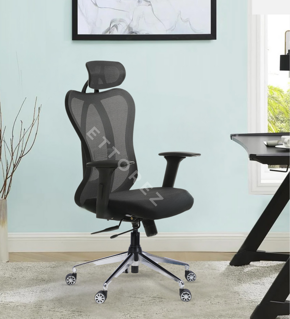 Ettorez OVAL High Back Premium Mesh Black Ergonomic Chair