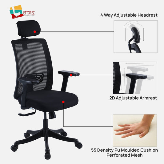 Ettorez VISTA High Back Ergonomic Office Chair