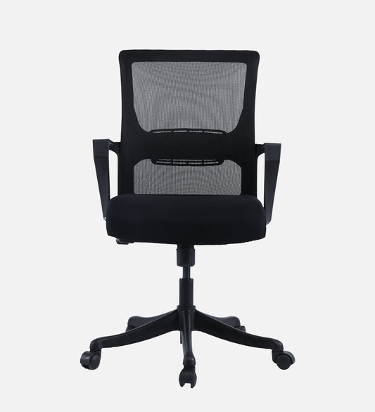 Ettorez ACTIVA  BLACK Mid Back Mesh Revolving Chair with Fixed Armrest