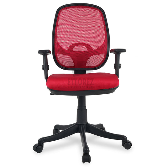 Ettorez BEN-07 Mid Back Mesh Ergonomic Red Office Chair